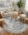 Savannah Elegance Collection Area Rug -  Tybee (Gray Blue) Oval Gray Blue  lifestyle 43