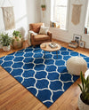 Trellis Mosaic Collection Area Rug -  Pergolatown (Navy Blue) Square Navy Blue  lifestyle 62