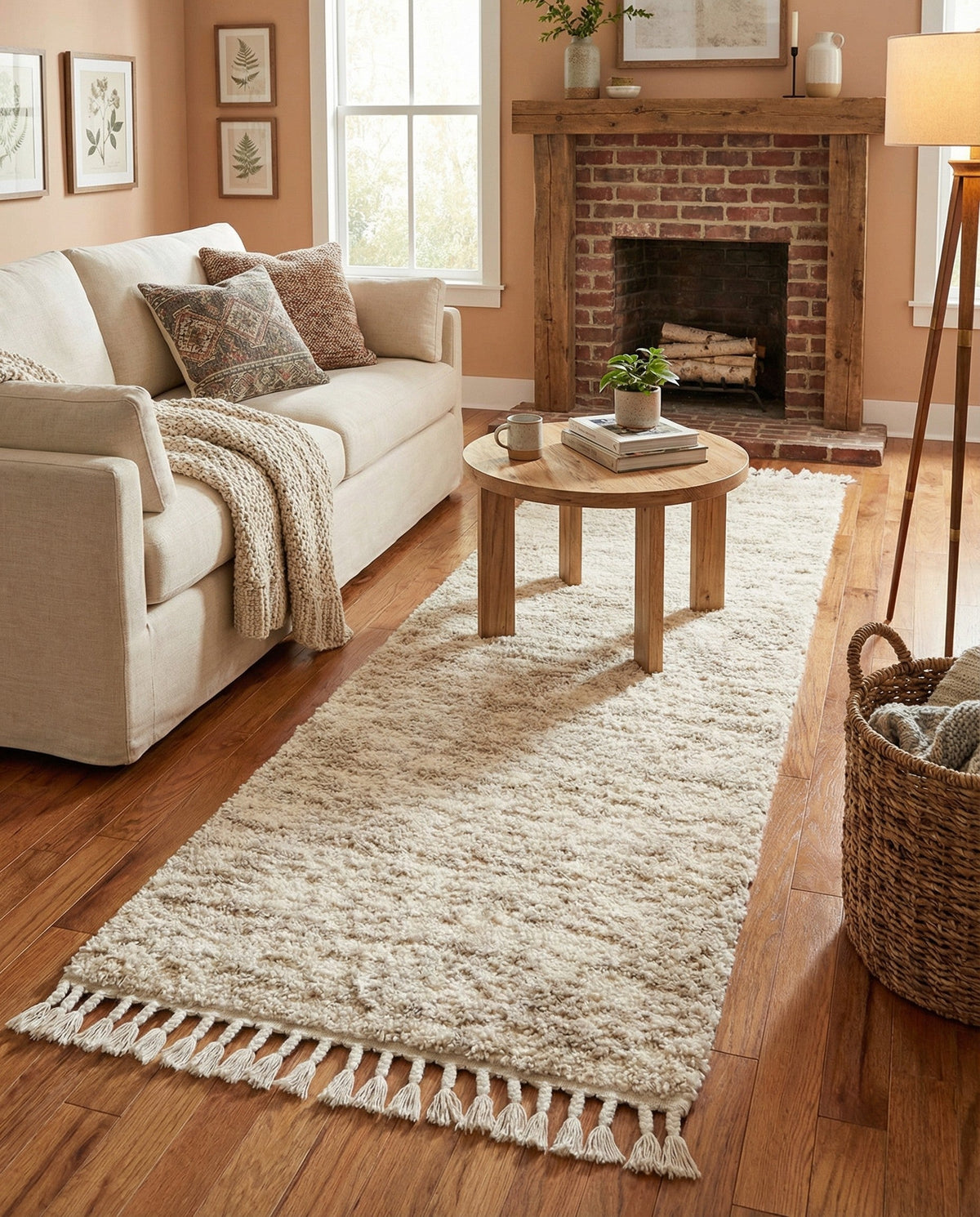 Cozy Cove Shag Collection Area Rug -  Harbor Runner Ivory  lifestyle 128