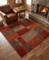 Autumn Meadow Collection Area Rug -  Sycamoreside (Multi) Square Multi  lifestyle 79