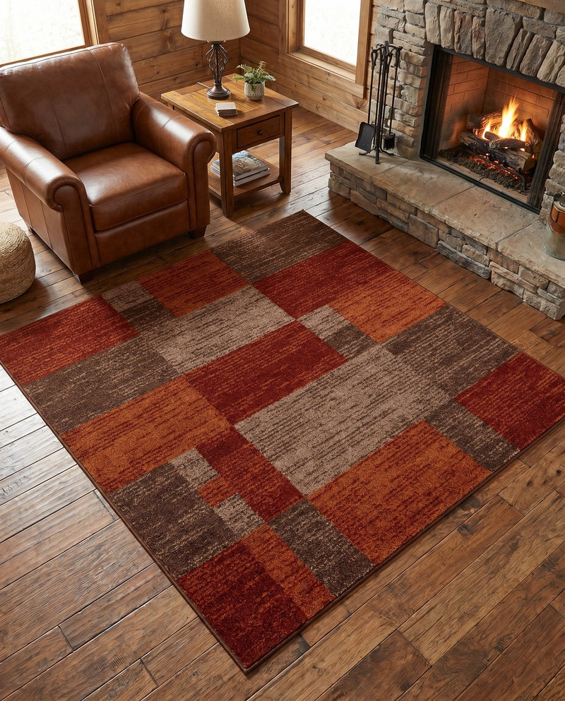Autumn Meadow Collection Area Rug -  Sycamoreside (Multi) Square Multi  lifestyle 79
