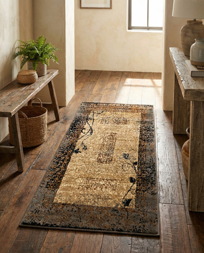 Bistro Lounge Collection Area Rug -  Affogato Runner Beige  lifestyle 68