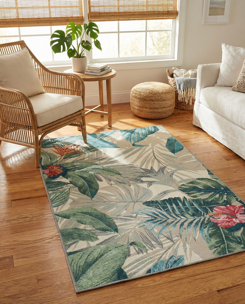 Seaside Blooms Collection Area Rug -  Paradise Rectangle Multi  lifestyle 46