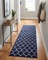 Lattice Gardens Collection Area Rug -  Bloomfield (Dark Blue) Runner Dark Blue  lifestyle 74