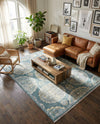 Arcadia Rugs Collection Area Rug -  Atlantis (Gray and Blue) Rectangle Gray and Blue  lifestyle 14