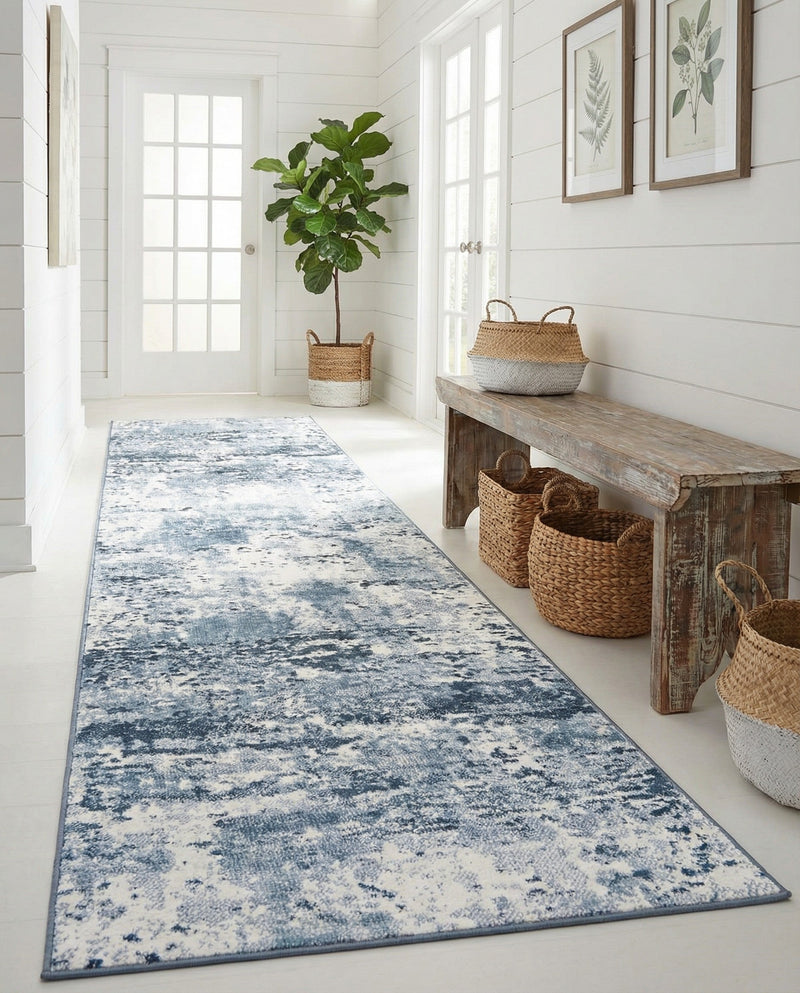 Luminara Sands Collection Area Rug - Elysium (Vintage Blue) Runner Vintage Blue  lifestyle 40