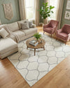 Trellis Mosaic Collection Area Rug -  Pergolatown (Ivory) Square Ivory  lifestyle 54