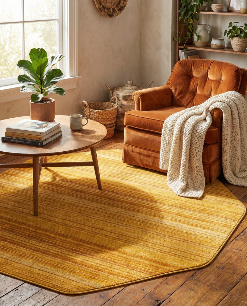 Jewel Oasis Collection Area Rug - Sapphire (Yellow) Octagon Yellow  lifestyle 31