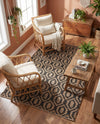 Osian Looms Collection Area Rug - Colaba Rectangle Black  lifestyle 35