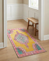 Heritage Elegance Collection Area Rug -  Winterthur (Yellow) Runner Yellow  lifestyle 47