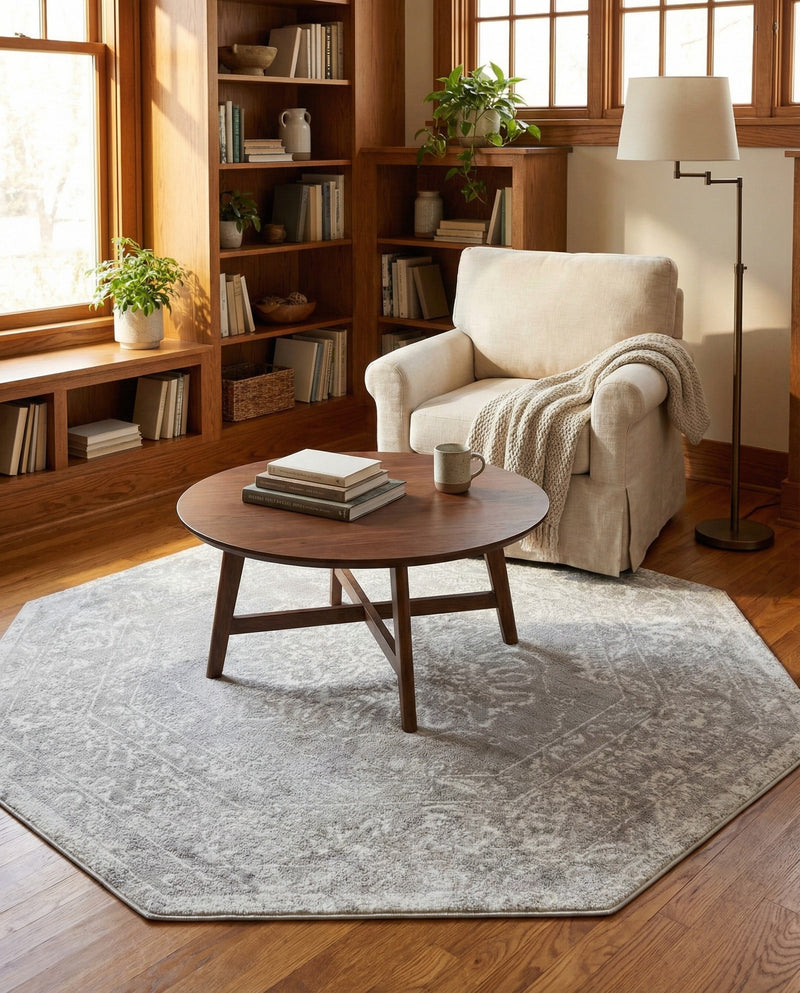 Cambridge Classics Collection Area Rug -  Magdalene (Gray) Octagon Gray  lifestyle 34