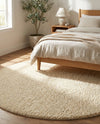 Plush Oasis Collection Area Rug - Serenity (Pure Ivory) Round Pure Ivory  lifestyle 62