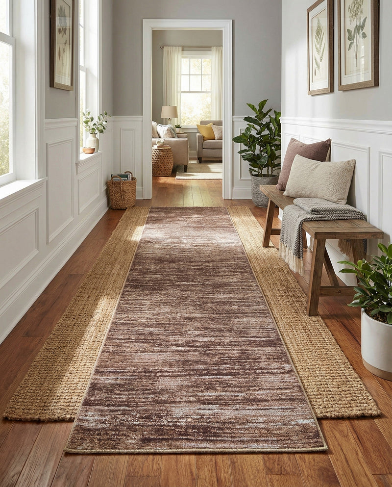 Sahara Essence Collection Area Rug - Oasis (Brown) Runner Brown  lifestyle 71