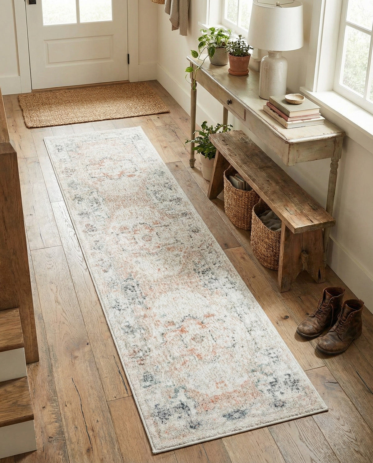 Parisian Elegance Collection Area Rug - Versailles (Ivory) Runner Ivory  lifestyle 104