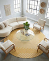 Urban Terrace Collection Area Rug -  Chelsea (Yellow) Round Yellow  lifestyle 75