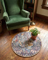 Heritage Elegance Collection Area Rug -  Louvre Round Multi  lifestyle 48