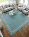 Terrace Fringe Collection Area Rug - Veranda (Aquamarine) Square Aquamarine  lifestyle 59