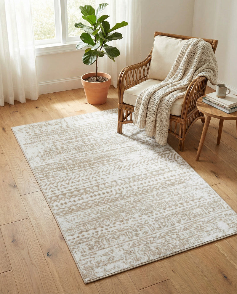 Sanctuary Retreat Collection Area Rug -  Refuge Rectangle Snow White  lifestyle 25