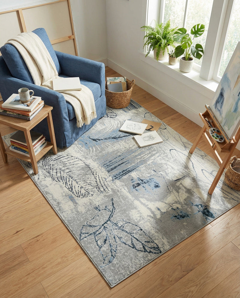 Aegean Elegance Washables Collection Area Rug -  Paros Rectangle Ivory Gray  lifestyle 24