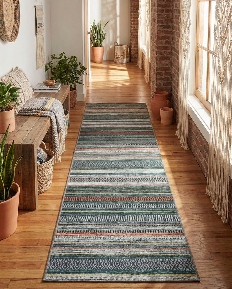 Laguna Sands Collection Area Rug -  Malibu Runner Green  lifestyle 69
