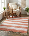 Tassel Trail Collection Area Rug - Pathway (Coral and Ivory) Rectangle Coral and Ivory  lifestyle 17