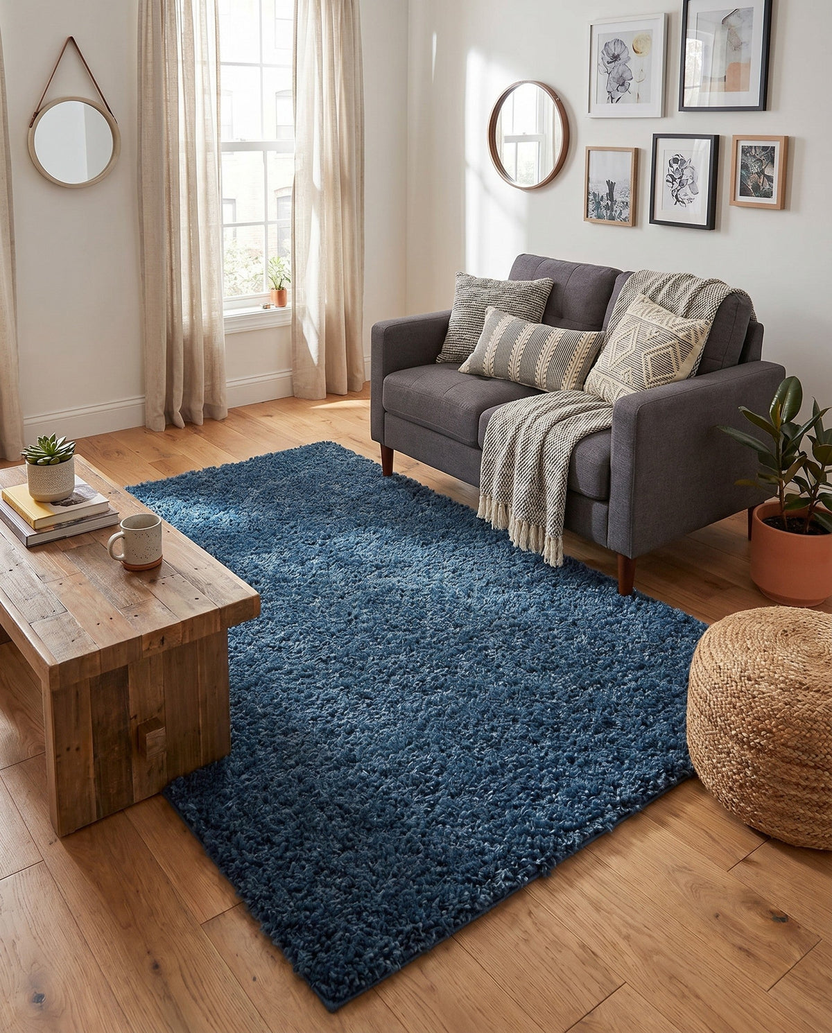 Alpine Plush Collection Area Rug -  Cortina (Marine Blue) Rectangle Marine Blue  lifestyle 22