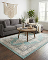 Beverly Grove Collection Area Rug -  Fairfax (Aqua) Rectangle Aqua  lifestyle 11