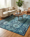 Chateau Elegance Collection Area Rug -  Louvre Rectangle Blue  lifestyle 68