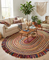 Osian Looms Collection Area Rug - Kathmandu Oval Multi  lifestyle 24