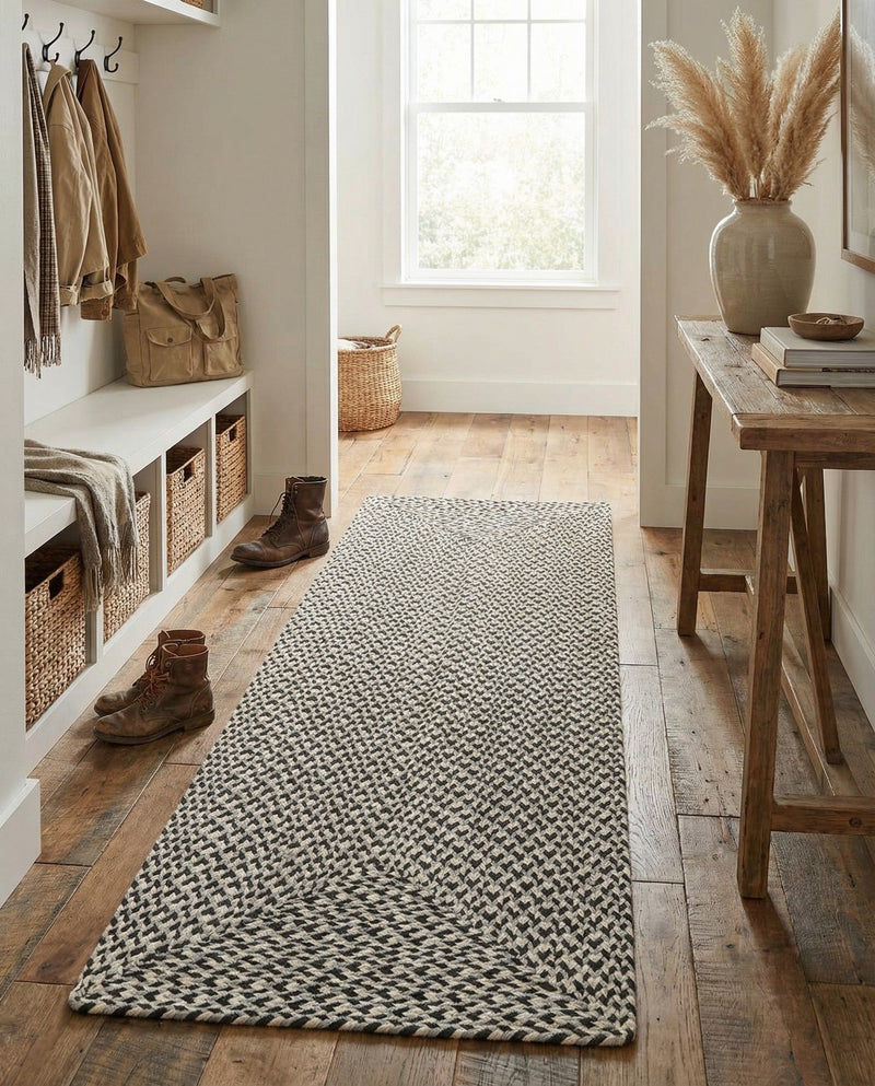 Highland Woven Jute Collection Area Rug - Glenmore (Gray) Runner Gray  lifestyle 77