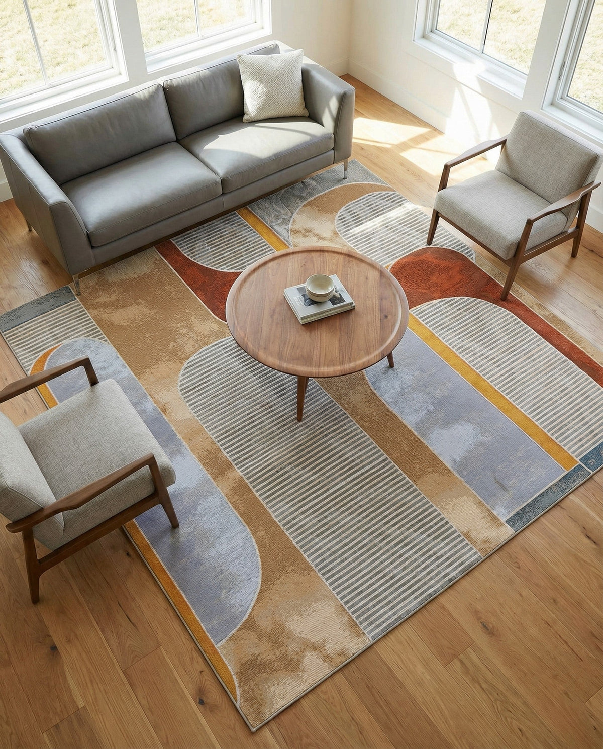 Urban Terrace Collection Area Rug -  Deck Square Multi  lifestyle 92