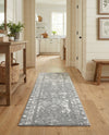 Brighton Stripes Collection Area Rug - Sussex (Gray and Ivory) Runner Gray and Ivory  lifestyle 61
