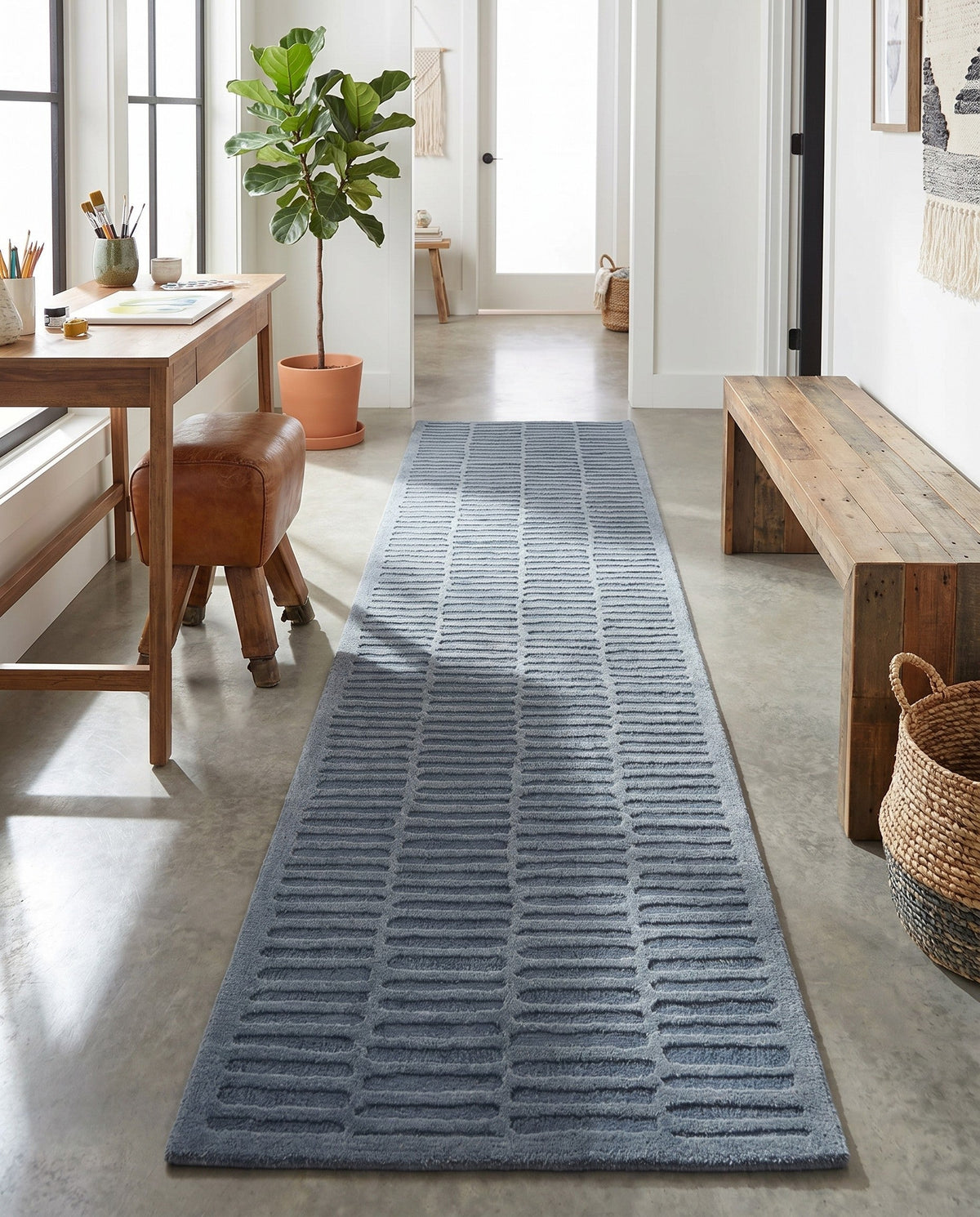 Haven Tapestry Collection Area Rug -  MistyRidge Runner Slate Blue  lifestyle 17