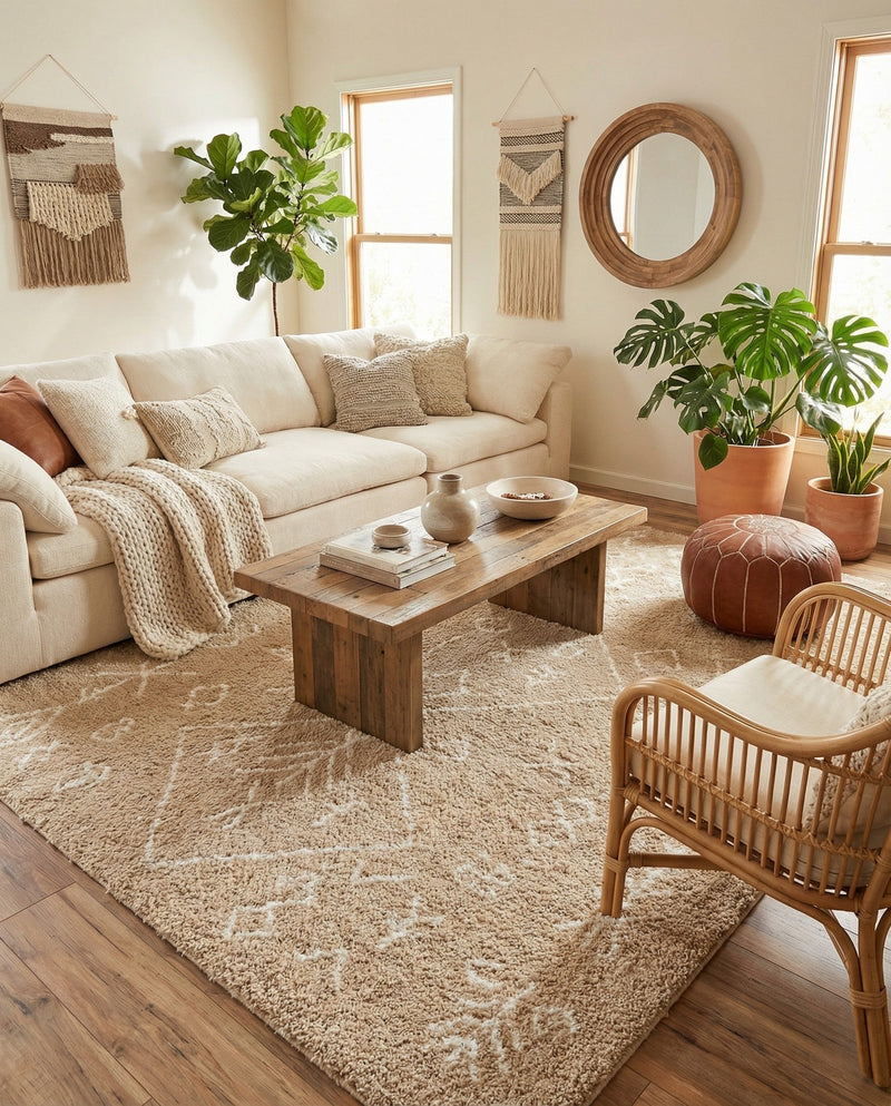 Casablanca Comfort Collection Area Rug - Sahara Rectangle Taupe  lifestyle 42