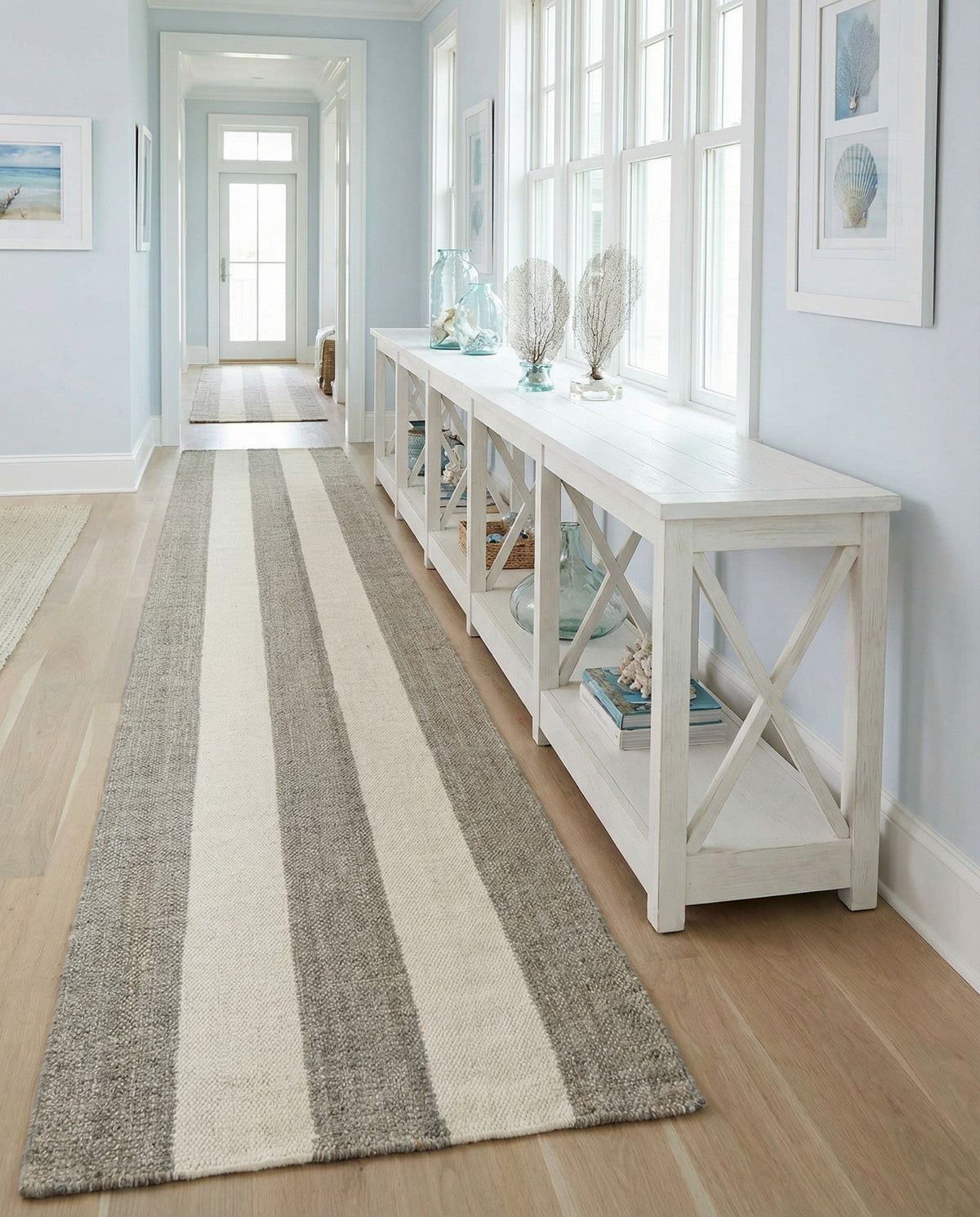 Martha's Vineyard Blueprints Collection Area Rug - Edgartown Runner Gray  lifestyle 146