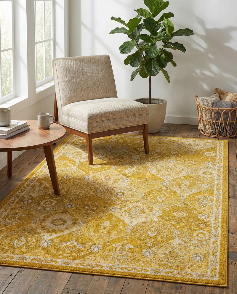 Brighton Terrace Collection Area Rug -  Rottingdean (Yellow) Rectangle Yellow  lifestyle 9