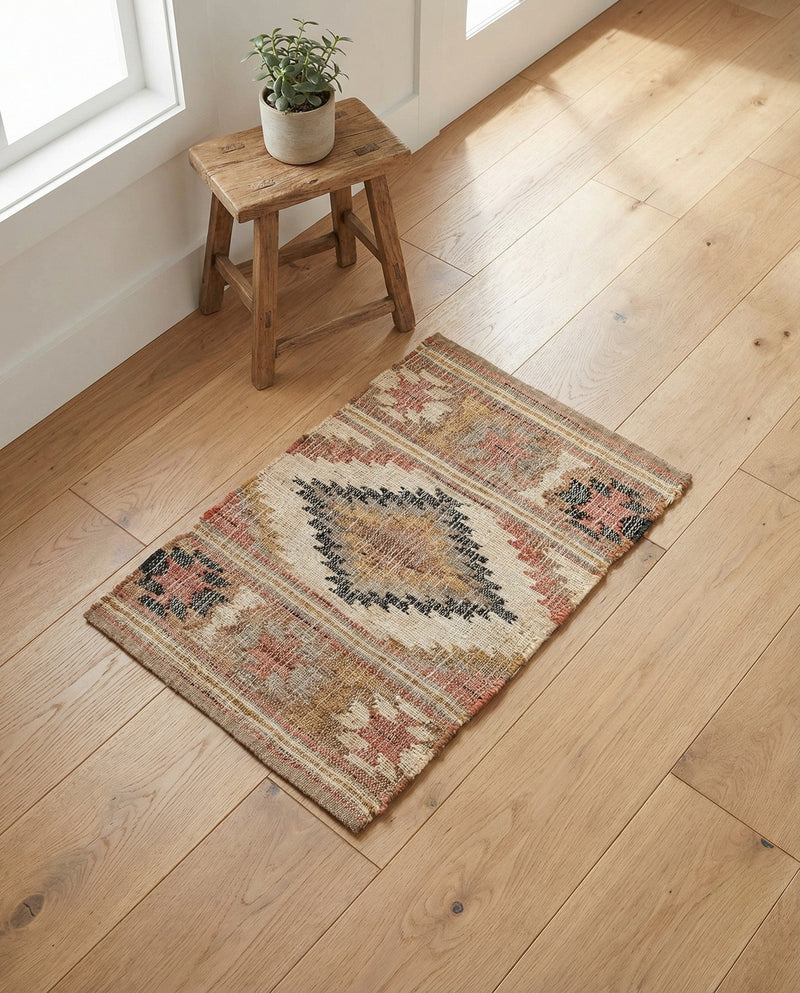 Desert Weave Jute Collection Area Rug - Sahara Rectangle Multi  lifestyle 4