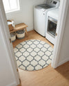 Lattice Gardens Collection Area Rug -  Bloomfield (Beige and Gray) Round Beige and Gray  lifestyle 40