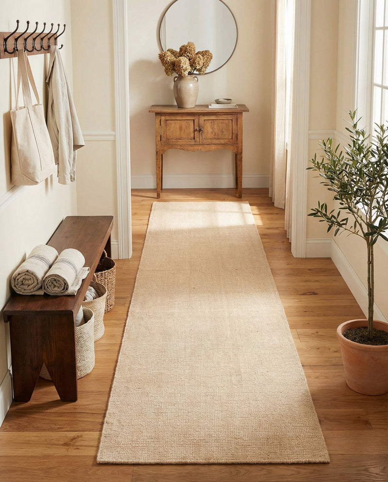 Berkshire Estate Collection Area Rug - Windsor (Oat Beige) Runner Oat Beige  lifestyle 22