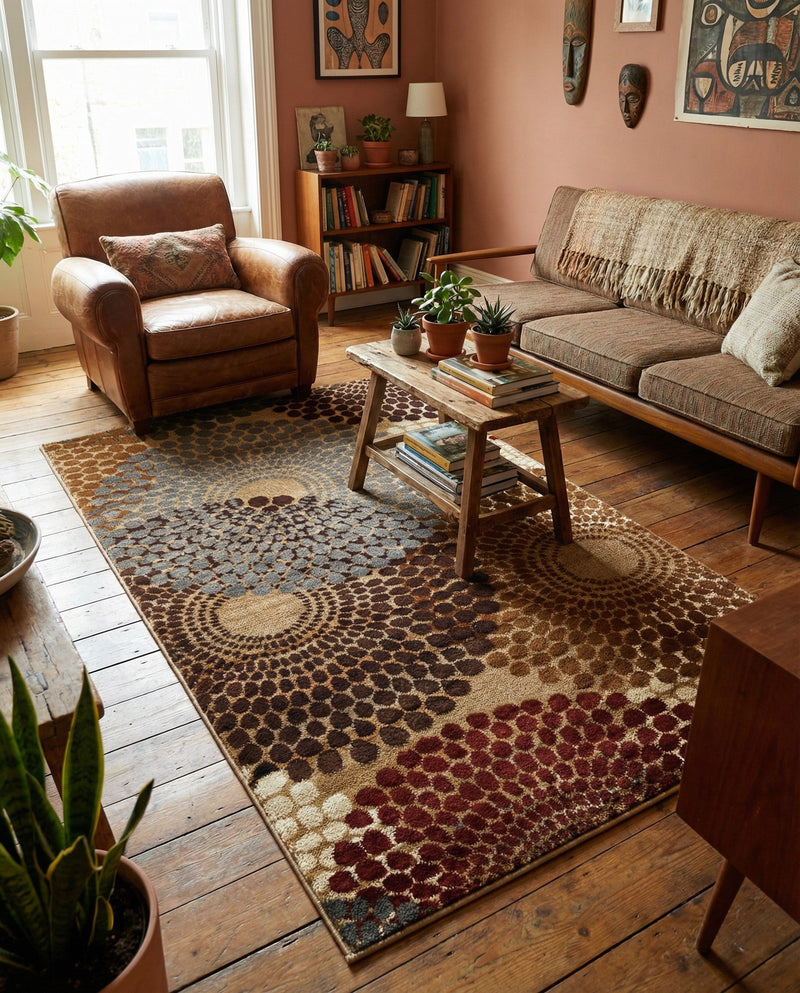 Bistro Lounge Collection Area Rug -  Cappuccino Rectangle Beige  lifestyle 8