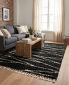 Tranquil Tides Shag Collection Area Rug -  Frost Rectangle Black and White  lifestyle 40