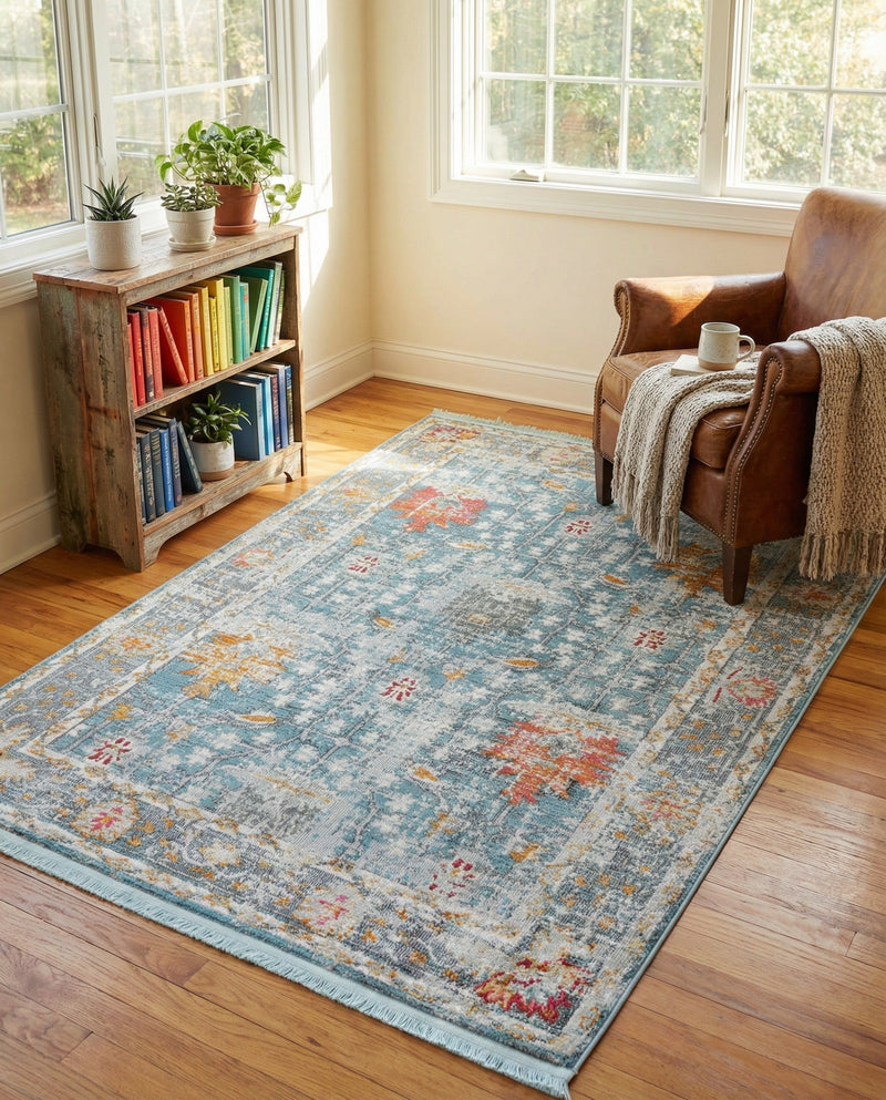 Arcadia Rugs Collection Area Rug -  Olympus Rectangle Blue  lifestyle 28