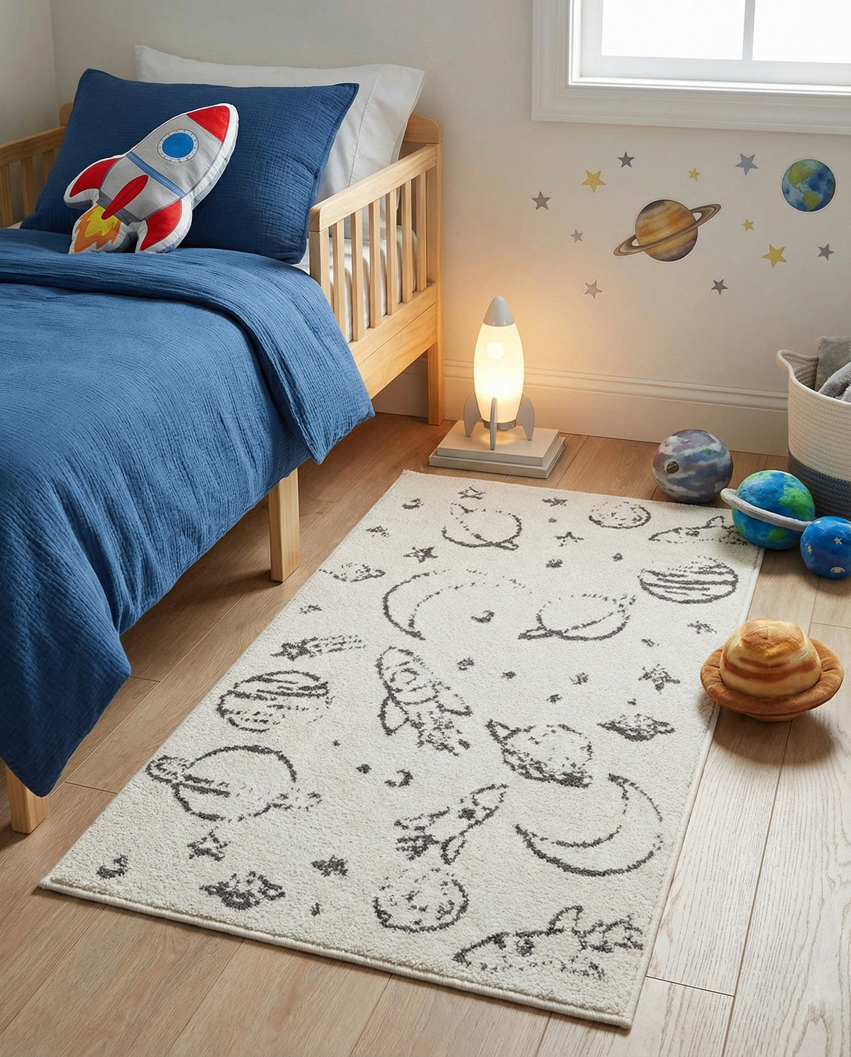 Wonder Tykes Collection Area Rug -  Jigsaw Runner Ivory  lifestyle 81