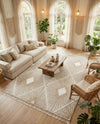 Sahara Chic Collection Area Rug - Marrakech Rectangle Ivory  lifestyle 40