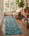 Isfahan Elegance Collection Area Rug - Naghsh-e Jahan (Turquoise) Runner Turquoise  lifestyle 49