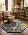 Adriana Terrace Collection Area Rug -  Positano (Navy Blue) Octagon Navy Blue  lifestyle 46