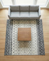 Mediterranean Lattice Collection Area Rug -  Casablanca (Ivory and Gray) Square Ivory and Gray  lifestyle 73