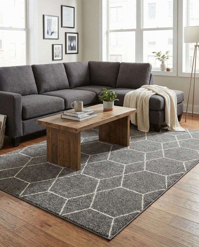 Trellis Mosaic Collection Area Rug - Arborville (Light Gray) Rectangle Light Gray  lifestyle 8