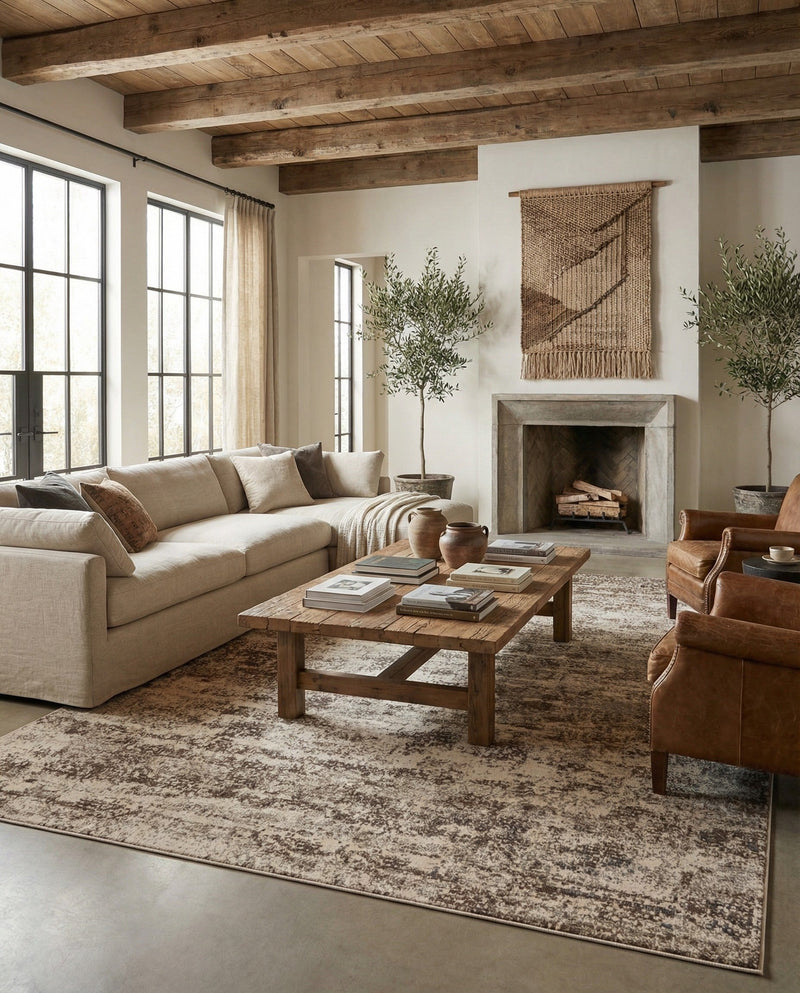 Gobi Sands Collection Area Rug -  Badain Rectangle Cream  lifestyle 31