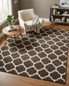 Lattice Gardens Collection Area Rug -  Bloomfield (Chocolate Brown) Rectangle Chocolate Brown  lifestyle 21